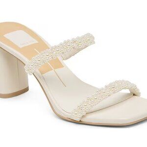 Like New Dolce Vita Nolah Pearl Strap Slide Sandal Heels Size 10
